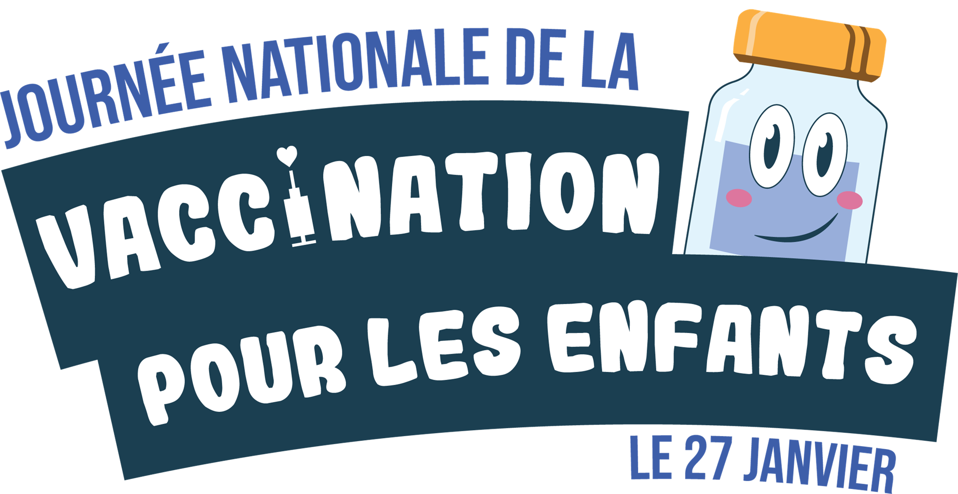Logo de la Journée nationale des enfants et des vaccins. 27 janvier.